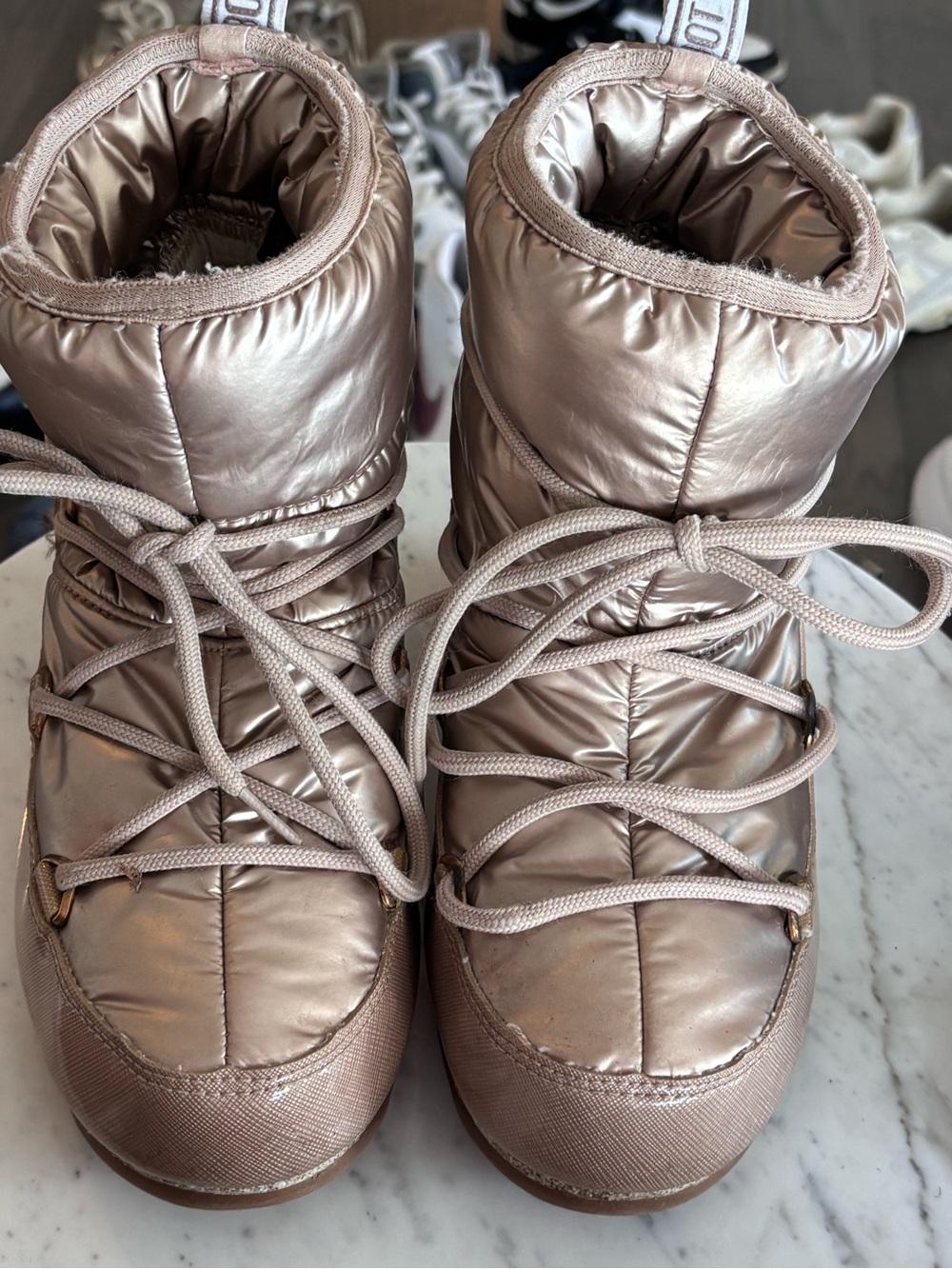 Moon Boot Icon Low Metallic Rose Gold Pillow Snow Boots kids